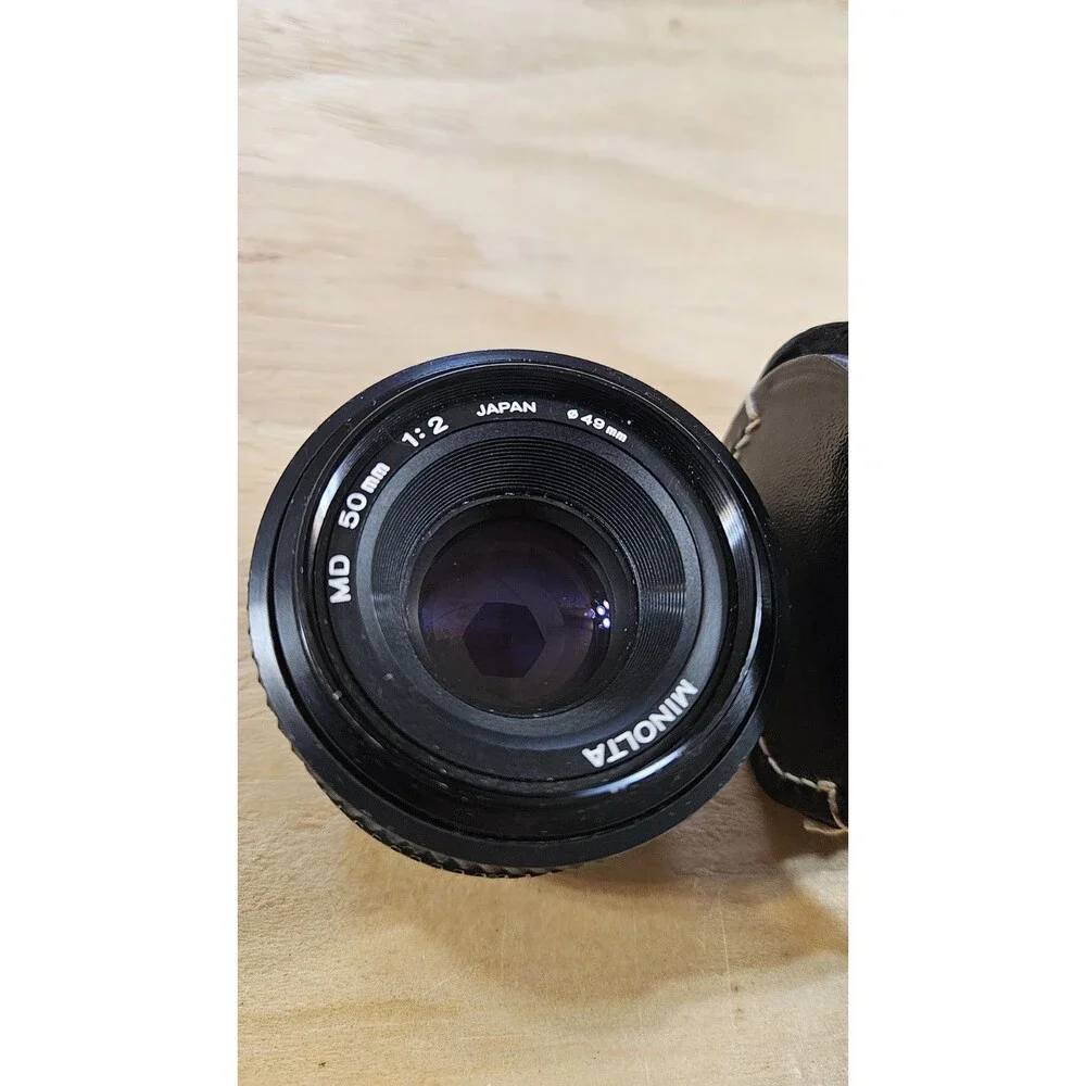Minolta MD 50mm 1:2 Made In Japan Camera Lens w/ KAMERO case 35mm